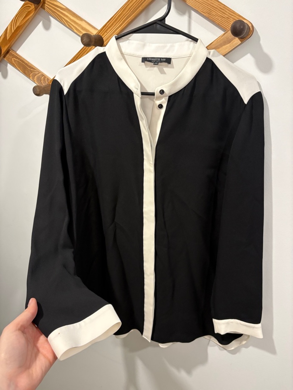 Lafayette 148 New York color-block blouse - Picture 4 of 6